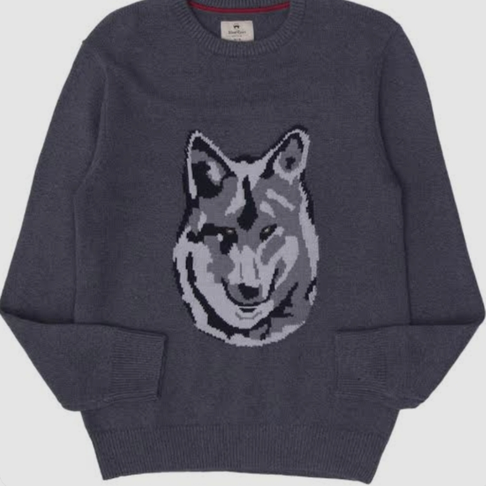 Wind River Heritage Sweater Vintage Gray Grey Wolf Unisex Large - Picture 5 of 5
